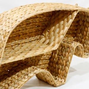 Étagère décorative en rotin faite à la main, style bohème, forme irrégulière, décoration d'intérieur, accessoire pour le salon - Product Image 3