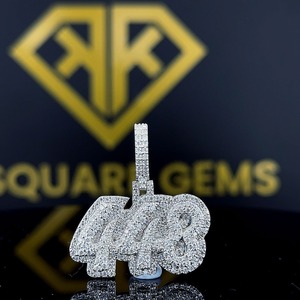 Pendentif personnalisé en argent sterling S925 plaqué or rose 18 carats avec chaîne sertie de moissanite VVS, bijoux hip-hop, cadeau unisexe, charme - Product Image 3