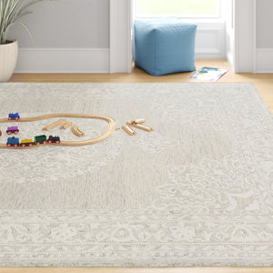 Gorgeous Hot Selling Transitional Light Grey Medallion Area Rug - Vintage Floral Ivory Border Carpet Absorbent and Washable - Product Image 5