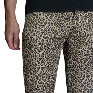 Men Leopard Printed Flare <b>Pants</b> Elastic Waist Casual Wear <b>Summer</b> Style Midweight Polyester Fabric - Product Image 5