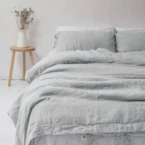 Classic Natrual Linen Bedding Set Flax Luxury Stripe Northern Europe Wholesale Bedding Sets - Product Image 1