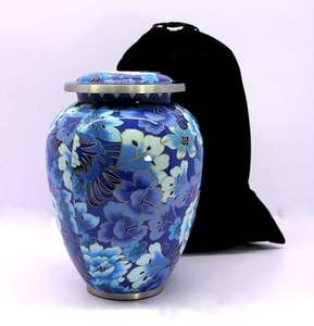 Handcrafted Marbled Metal Ashes Urn Elegant Keepsake <b>Memorial</b> Jar for Home Decor - Product Image 2