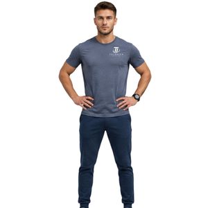 T-shirt de sport bleu marine à manches courtes pour homme, haut de performance pour l'entraînement, la gym, le fitness et les activités sportives - Product Image 1