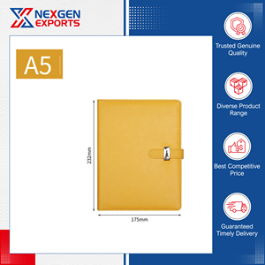 Classeur à anneaux en cuir PU de qualité garantie avec porte-cartes, reliure cousue style spirale, cadeau pour acheteurs en gros - Product Image 5