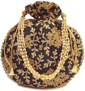 High Quality Heavy Embroidered Pearl Potli <b>Bags</b> With Wristlet for Women Wedding Han Carry Evening Clutches <b>Wrist</b> Potli <b>Bags</b> - Product Image 5