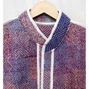 Chaleco Acolchado con Estampado de Patchwork, Cuello Mao, Largo Regular, Relleno de Algodón, para Otoño, Chaqueta para Mujer - Product Image 4