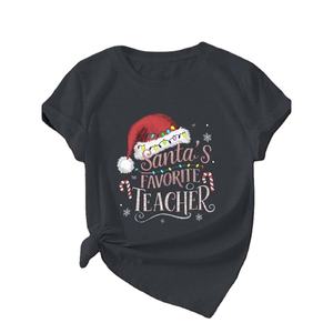 T-shirt ample imprimé personnalisé de haute qualité pour femmes col rond tenue décontracté manches courtes t-shirts t-shirts - Product Image 4