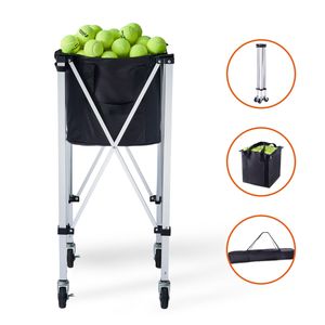 Carrello Portapalle da Tennis Pieghevole in Lega di Alluminio Leggero, Capacità 150 Palline, con Ruote Rimovibili - Product Image 1