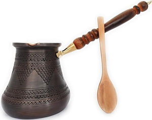 หม้อกาแฟและชาตุรกีทรงกลมทำมือ ขนาดสั่งทำได้ ขายดี ชุบทอง ทำจากอะลูมิเนียม - Product Image 6