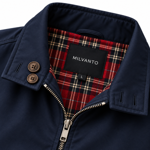Custom Logo <b>Men</b>’s Harrington <b>Jacket</b> | Polyester <b>Zip</b> Up <b>Jacket</b> with Tartan Plaid Inner Lining | Classic Casual Windbreaker <b>Jacket</b> - Product Image 4