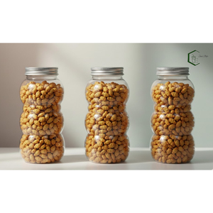 500ml Snowman Shape PET <b>Plastic</b> <b>Jar</b> with Aluminum Screw Lid OEM Food Packaging for Snacks Candy Nuts Made in Vietnam - Product Image 2