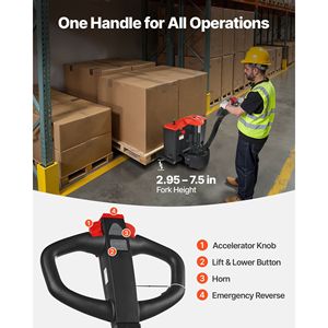 Transpallet Elettrico con Capacità di Carico di 4400 Libbre, Forche da 48L X 27W Pollici, Alimentato a Batteria al Litio - Product Image 3