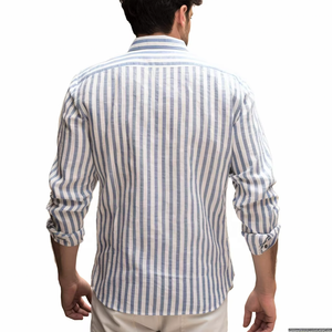 Camisas de Hombre de Alta Calidad al por Mayor, Camisas de Primavera con Botones, Camisas de Lino y Algodón para Exteriores, Camisas con Botones - Product Image 3