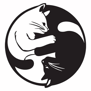 Nuova Scultura da Parete in Alluminio con Silhouette di Gatto Yin Yang per Arredamento Zen - Regalo per le Feste - Product Image 1