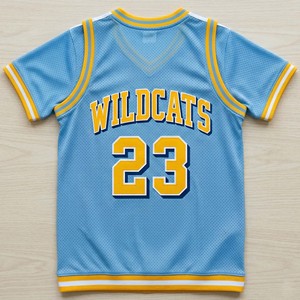 Wholesale Custom Men's Retro Short Sleeve Basketball Jersey <b>Light</b> Blue Breathable Mesh V-<b>Neck</b> Throwback Team Uniform Blank - Product Image 6