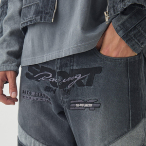 2026 Wholesale Custom Men Baggy <b>Jeans</b> Wide Leg Denim Trousers High Quality Streetwear Wholesale Manufacturer - Product Image 6