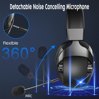 Casque de jeu filaire avec microphone, audio sans perte, circum-auriculaire, avec Bluetooth 5.3, 2.4GHz, USB, pour PS5, PS4, Switch, PC, Mac