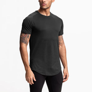 Camiseta de Manga Corta para Hombre, Cuello Redondo, Color Beige, Corte Regular, Informal, Tejido de Punto, Secado Rápido, Color Sólido, 100% Poliéster Jersey, 150 Gramos, Lisa - Product Image 5