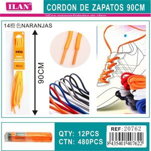 Laccio per scarpe Ilan 90cm colore arancione per sneakers - Product Image 3