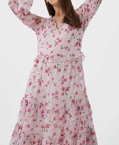 เดรสพิมพ์ลายดอกไม้สีชมพูสำหรับเด็กสำหรับงานเลี้ยงฤดูร้อนและใช้ในชีวิตประจำวันของผู้หญิงและเด็กผู้หญิง - Product Image 2