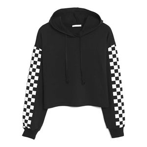 Venta al por mayor de sudaderas personalizadas para mujer, top corto estilo hip hop, ropa urbana, sudaderas cortas para mujer - Product Image 6