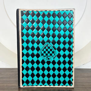 Portefeuille multifonction à carreaux vintage Porte-documents avec logo personnalisé Classeur de portefeuille de luxe en cuir véritable usiné à la main - Product Image 4