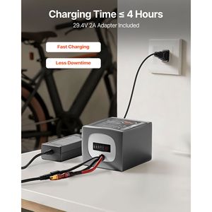 Scooter électrique 24V, batterie 8Ah, chargeur BMS 30A avec câble d'extension à connecteur T, plus de 500 cycles pour pack de batterie lithium pour vélo électrique - Product Image 5