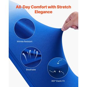 50 Fundas para Sillas de Poliéster y Spandex Azul Rey, Fundas Elásticas con Frente Plano para Bodas, Fiestas, Cenas o Banquetes - Product Image 3