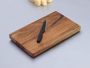 Tabla de cortar rectangular de madera con mango de madera, ecológica, con veta natural, 1.5 cm de grosor, apta para lavavajillas. - Product Image 4