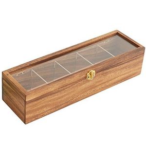 Durable Handmade Wooden <b>Tea</b> <b>Box</b> with 8 Compartments for <b>Tea</b> Bag Storage Large Capacity Storage Organizer with Lid - Product Image 6
