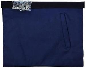 Tablier maçonnique en soie brodée pour anciens maîtres maçons de Loge Bleue avec rabat (bavette) - Product Image 5