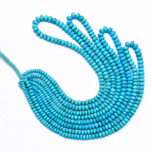 Cuentas redondas lisas de turquesa AAA+ de 3mm-6mm, turquesa natural Sleeping Beauty, piedras preciosas sueltas para la elaboración de joyería. - Product Image 2