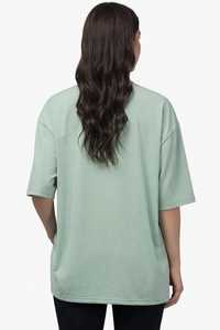 T-shirt interlock pour femme, coupe classique, col rond, manches courtes, longueur standard, décontracté, écologique, 100 % coton, avec logo, lavage en machine - Product Image 3