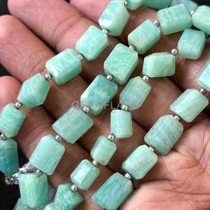 Natural Amazonite Faceted Tumble Gemstone Beads Wholesale Amazonite Loose Nuggets Shape Beads 5x7-6x8MM For Jewelry Making Bulk - Product Image 5