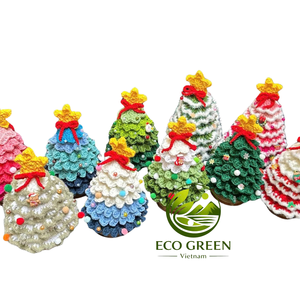 Handmade Crochet <b>Christmas</b> Decor Vietnam Supplier Potted Tree Snowman Santa <b>Candy</b> <b>Cane</b> Holiday Table Display Wholesale Bulk - Product Image 4