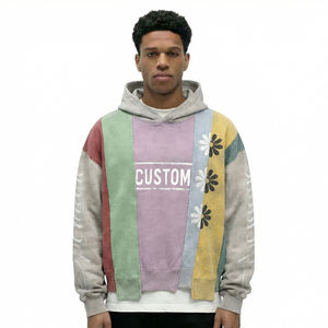 Sudadera con Capucha para Hombre, Personalizada con Logotipo, Talla Grande, Algodón Grueso, Lavado Desgastado, Diseño Gráfico, Felpa Francesa, Bloques de Color - Product Image 3