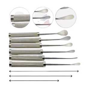 Elevadores Espinales Curvos Cobb, Juego de 6 Instrumentos Quirúrgicos de Acero Inoxidable Alemán, Manuales, Clase I, Para Operaciones - Product Image 3