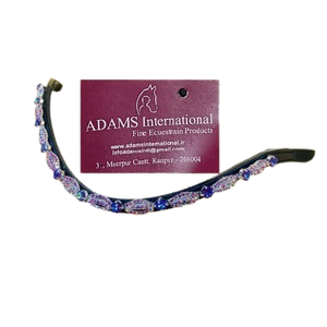 Fronture de cheval en cuir de qualité supérieure avec pierres de cristal colorées |   Bridelet d'équitation anglais pour l'équitation et les concours - Product Image 1