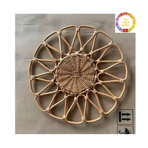 แผ่นรองจานหวายทรงกลมทำมือ |   จานรองชาร์จเจอร์แบบหวาย |   แผ่นรองจานรักษ์โลกแบบ OEM - Product Image 2