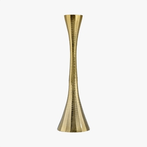 Support de bougie conique en laiton fait main, doré texturé, pour bougie pilier, décoration de luxe pour la maison, centre de table de mariage, accent décoratif - Product Image 3
