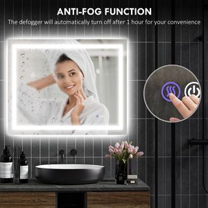 Specchio da Bagno LED Retroilluminato/Antiriflesso 39x32" con Luci, Antiappannamento, Memoria, Temperatura Colore Infinita, Montabile a Parete - Product Image 6