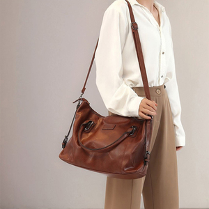Nouveau sac fourre-tout décontracté pour femmes, sacs à main en cuir PU souple, sacs à bandoulière, style haut de gamme européen et américain, sac de travail et de trajet - Product Image 5