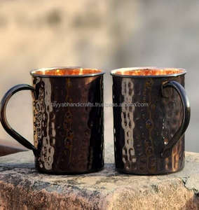 Taza de Agua de Cobre Martillado, Diseño Moderno, Forma Redonda, para Vajilla - Product Image 4