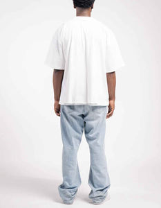 Personalizado 100% algodón cuello redondo en blanco camisetas de manga corta hombro caído liso Unisex camiseta de talla grande camisetas de los hombres - Product Image 6