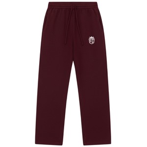 Pantalon de jogging en maille bordeaux décontracté, taille élastique, vêtement de détente, pantalon en maille douce, coupe décontractée pour hommes et femmes - Product Image 1