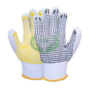 Guantes de algodón blanco blanqueador de grado industrial, antideslizantes, antiestáticos, antiimpactos, colores de puntos personalizables, 500 pares/cartón - Product Image 3