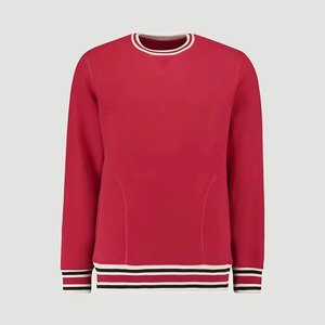 เสื้อสเวตเชิ้ตคอกลมแต่งขอบสีแดงสำหรับผู้ชาย แขนยาว สวมใส่สบาย เหมาะสำหรับฤดูใบไม้ร่วงและฤดูหนาว - Product Image 4