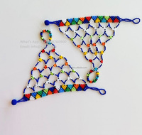 Ensemble de bijoux en perles de verre tissées à la main avec des gants zoulous