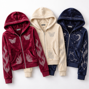 Wholesale Rhinestone Zip Up <b>Jacket</b> for Women - Customizable OEM Bulk Orders from Manufacturer Direct Supplier - Product Image 5