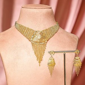 Parure Collier et Boucles d'Oreilles en Alliage Plaqué Or pour Femme, Style Vintage avec Pompon, Bijoux de Mariage, Strass en Cristal, Imitation Perle, Rani Haar - Product Image 6